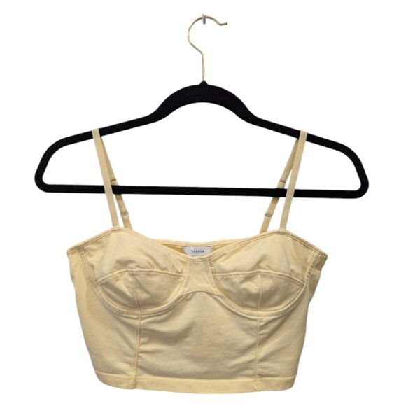 Talula Pastel Yellow Bustier Style Crop Top - Picture 1 of 4